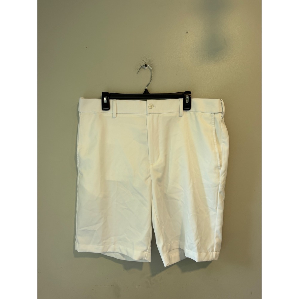 Perry Ellis Mens White Flat Front Golf Shorts Size 38 RT26363